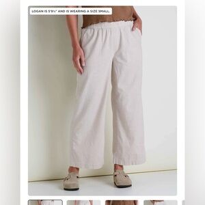 Toad&Co Taj Hemp Wide Leg Pant Size Small Oatmeal